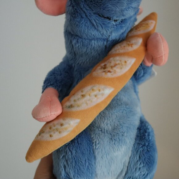 Disney Ratatouille Remy Rat With Bread White hat Soft Plush Toy / New with Tag - Picture 3 of 7